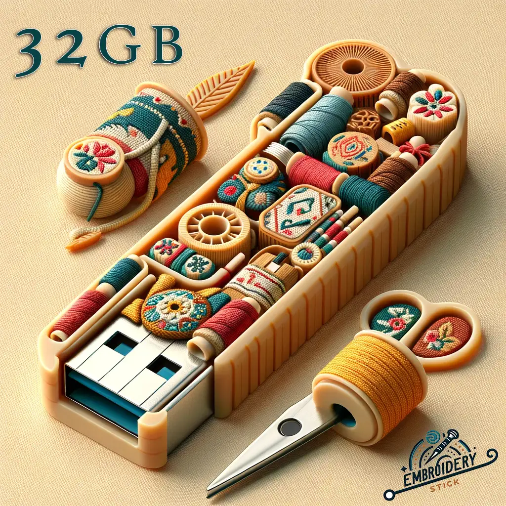 32GB USB flash driv embroidery