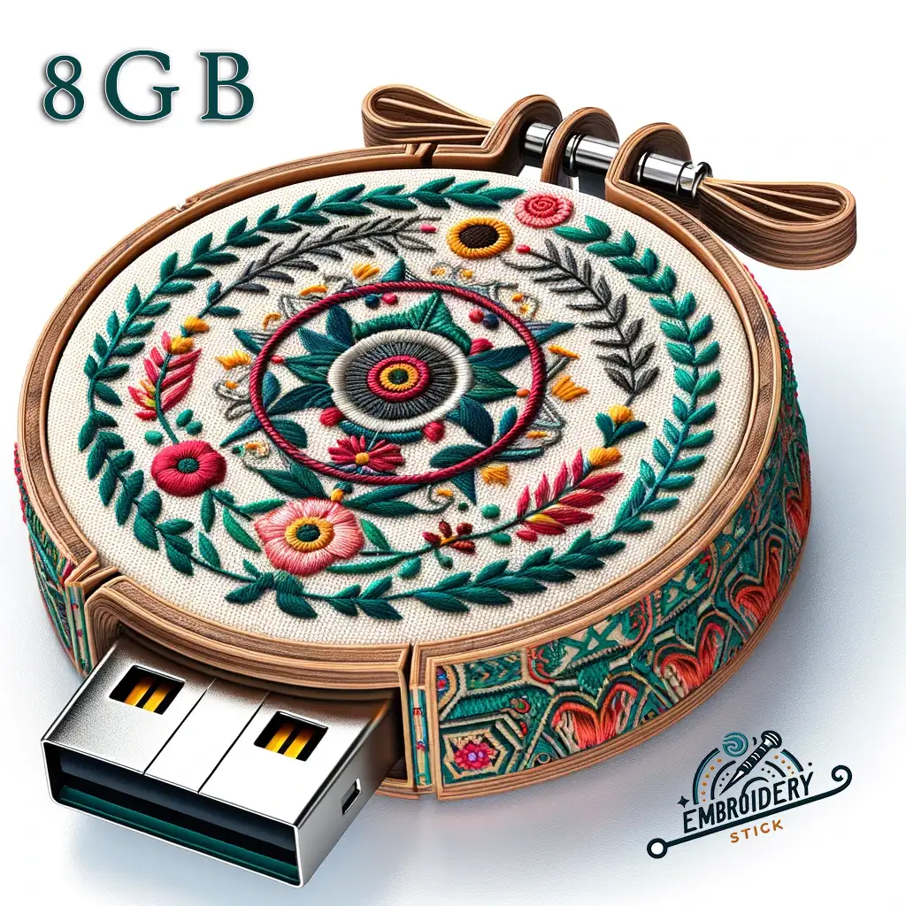 8gb USB flash drive tailored for embroidery Designs